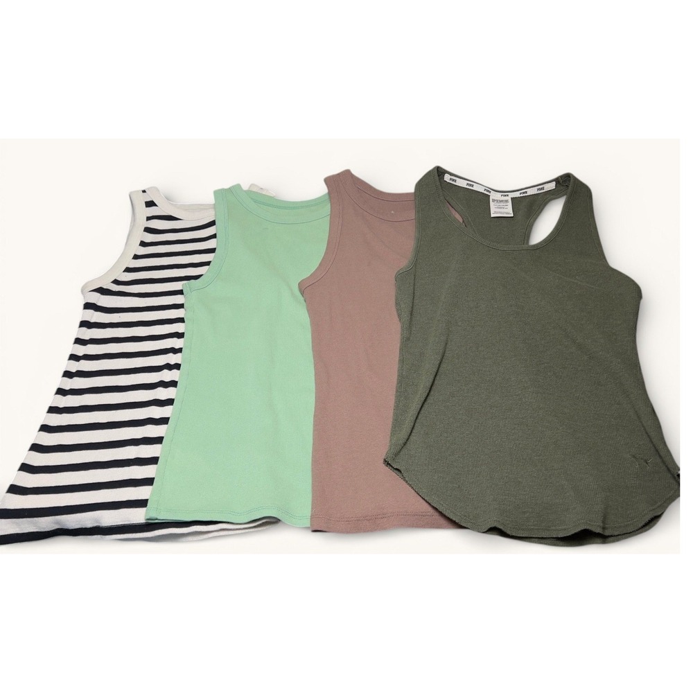Women's Ribbed Tank Top Bundle S/M Lot Of 4 Casual Summer Basic Tops